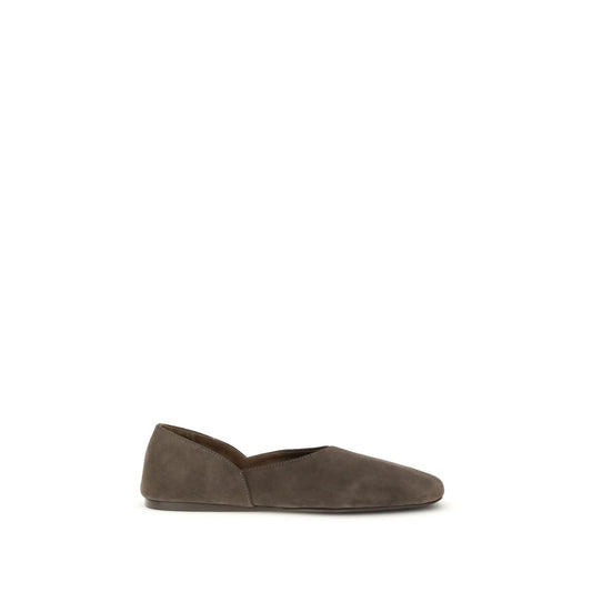 Ballerines Bos Taurus en cuir de veau marron Khaite