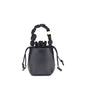 Ganni Black Recycled Leather Backet Bag