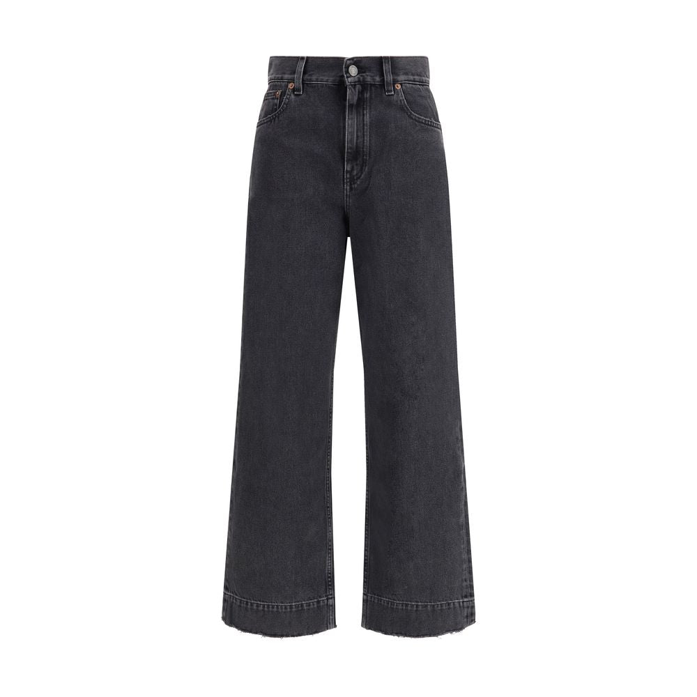 Chloé Black Cotton High-Waisted Jean - Élégance Intemporelle