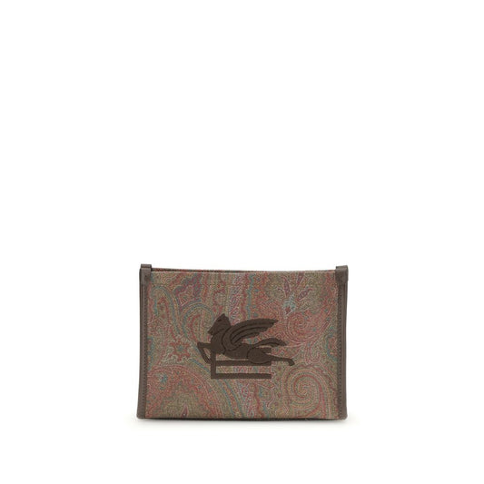 Pochette Etro Bos Taurus en cuir de veau marron