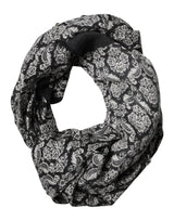 Écharpe homme Dolce &amp; Gabbana en dentelle à motif damassé noir et blanc