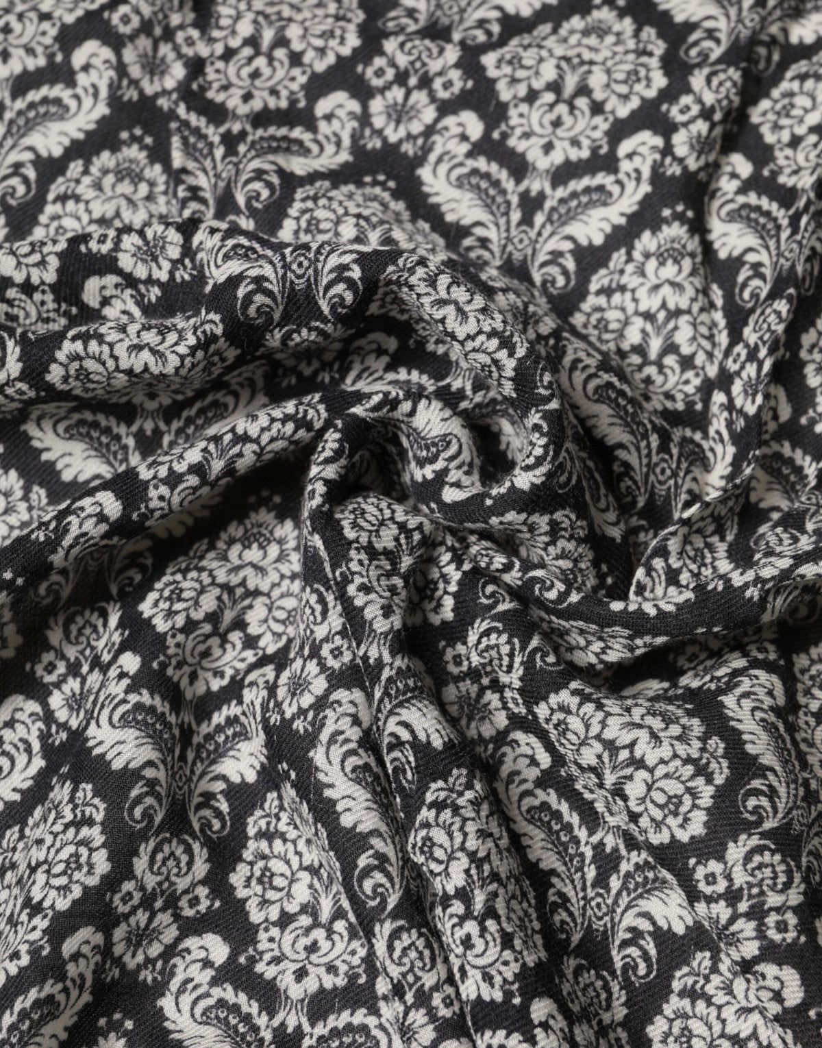 Écharpe homme Dolce &amp; Gabbana en dentelle à motif damassé noir et blanc