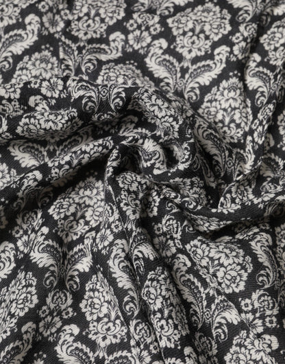 Écharpe homme Dolce &amp; Gabbana en dentelle à motif damassé noir et blanc