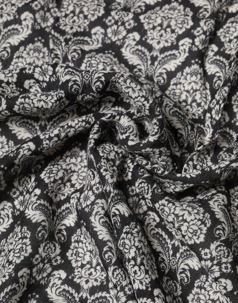 Écharpe homme Dolce &amp; Gabbana en dentelle à motif damassé noir et blanc