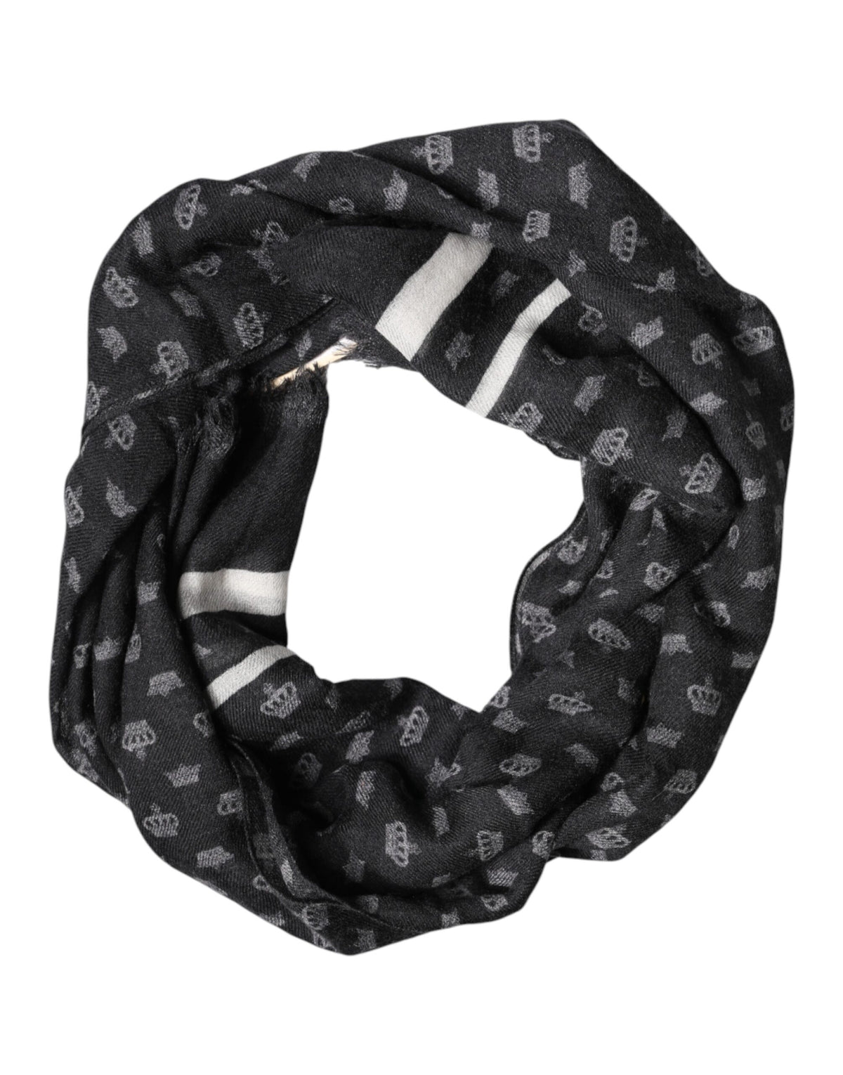 Dolce &amp; Gabbana Black Crown Cachemire Écharpe Châle/Écharpe/Châle/Écharpe ...
