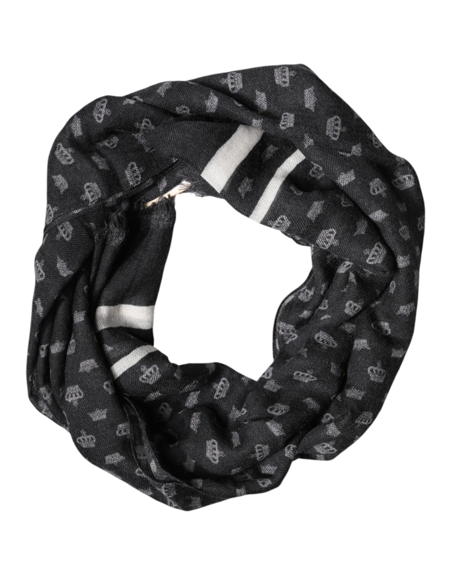 Dolce &amp; Gabbana Black Crown Cachemire Écharpe Châle/Écharpe/Châle/Écharpe ...