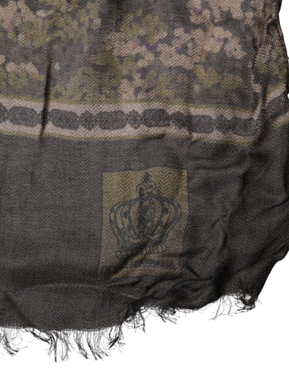 Châle/écharpe homme Dolce &amp; Gabbana marron camouflage modal