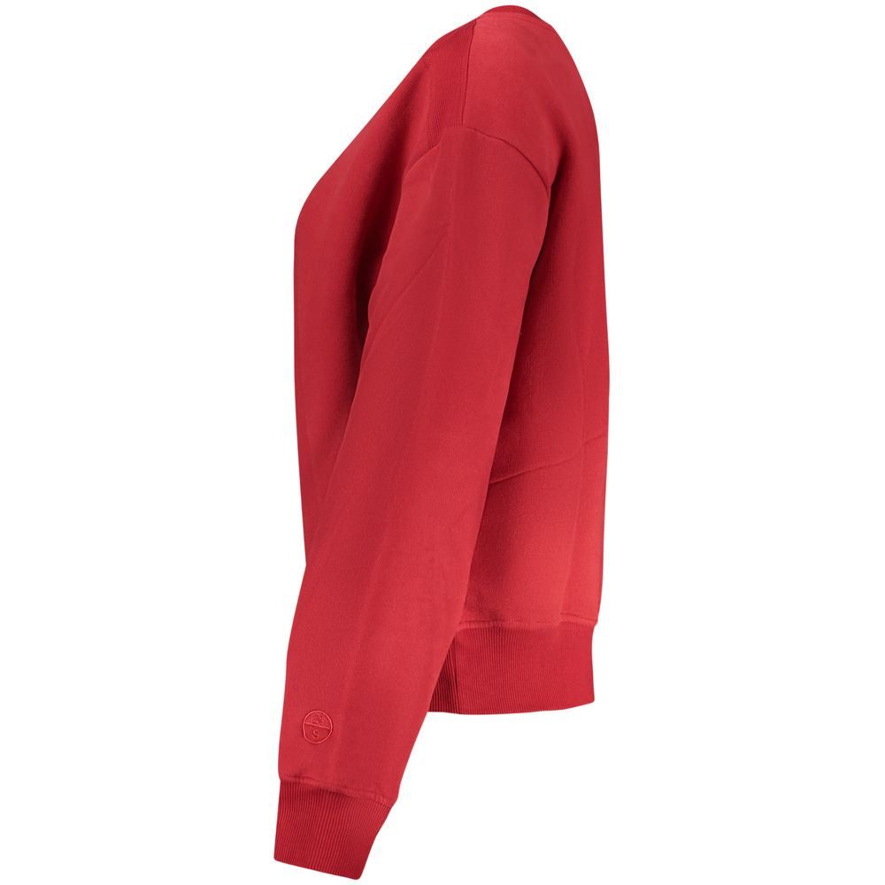 North Sails Red Cotton Women Sweatshirt - Stylish & Sustainable