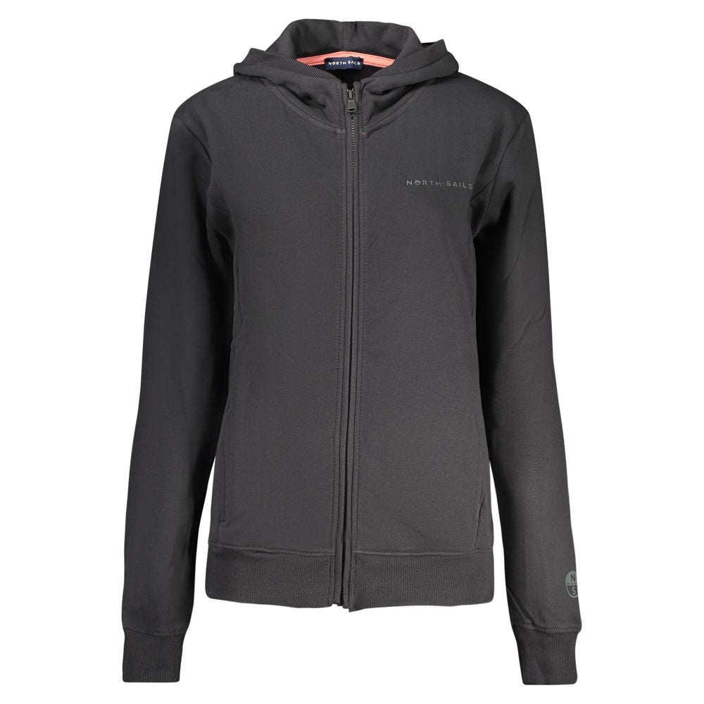 North Sails Black Cotton Women's Hoodie - Stylish & Sustainable