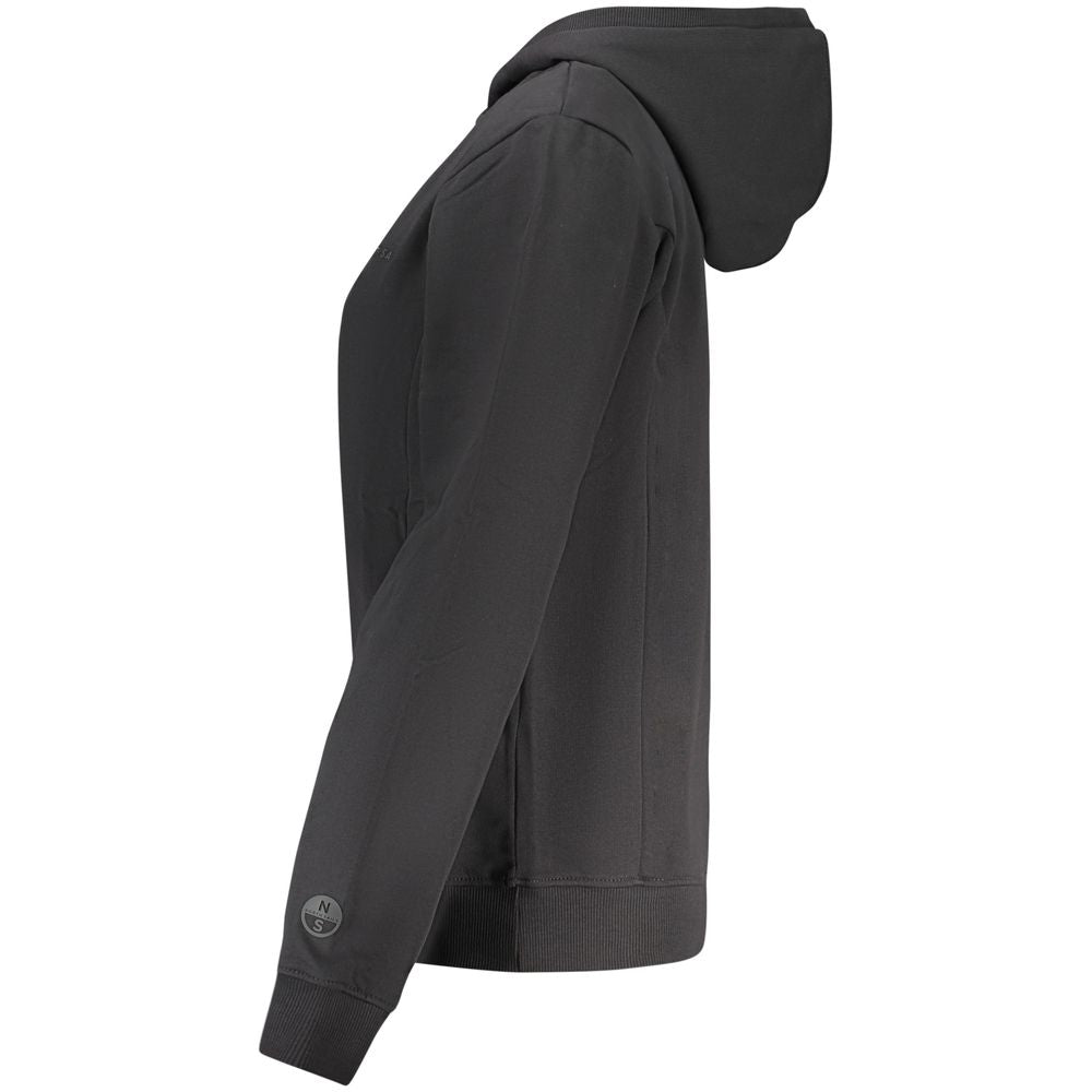 North Sails Black Cotton Women's Hoodie - Stylish & Sustainable