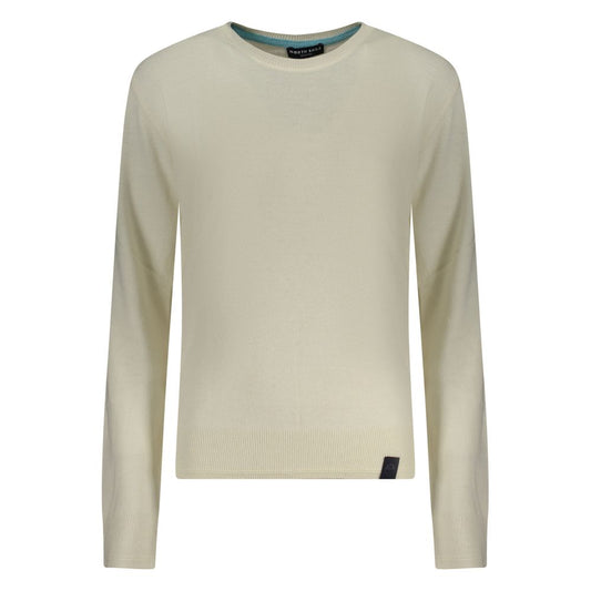 North Sails White Wool Sweater - Long-Sleeved Crew Neck