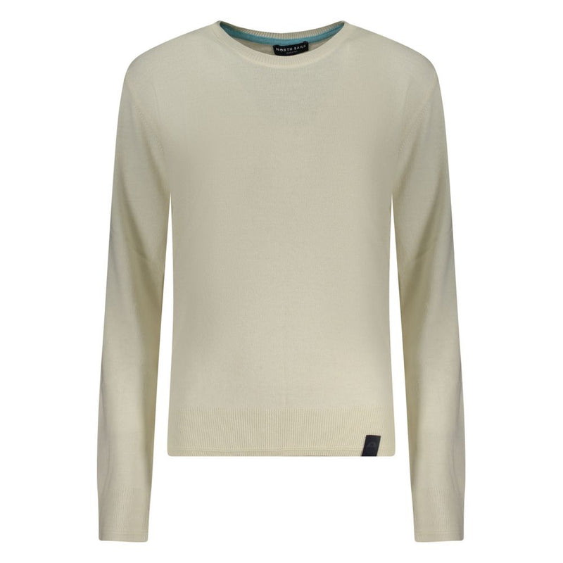 North Sails White Wool Sweater - Long-Sleeved Crew Neck