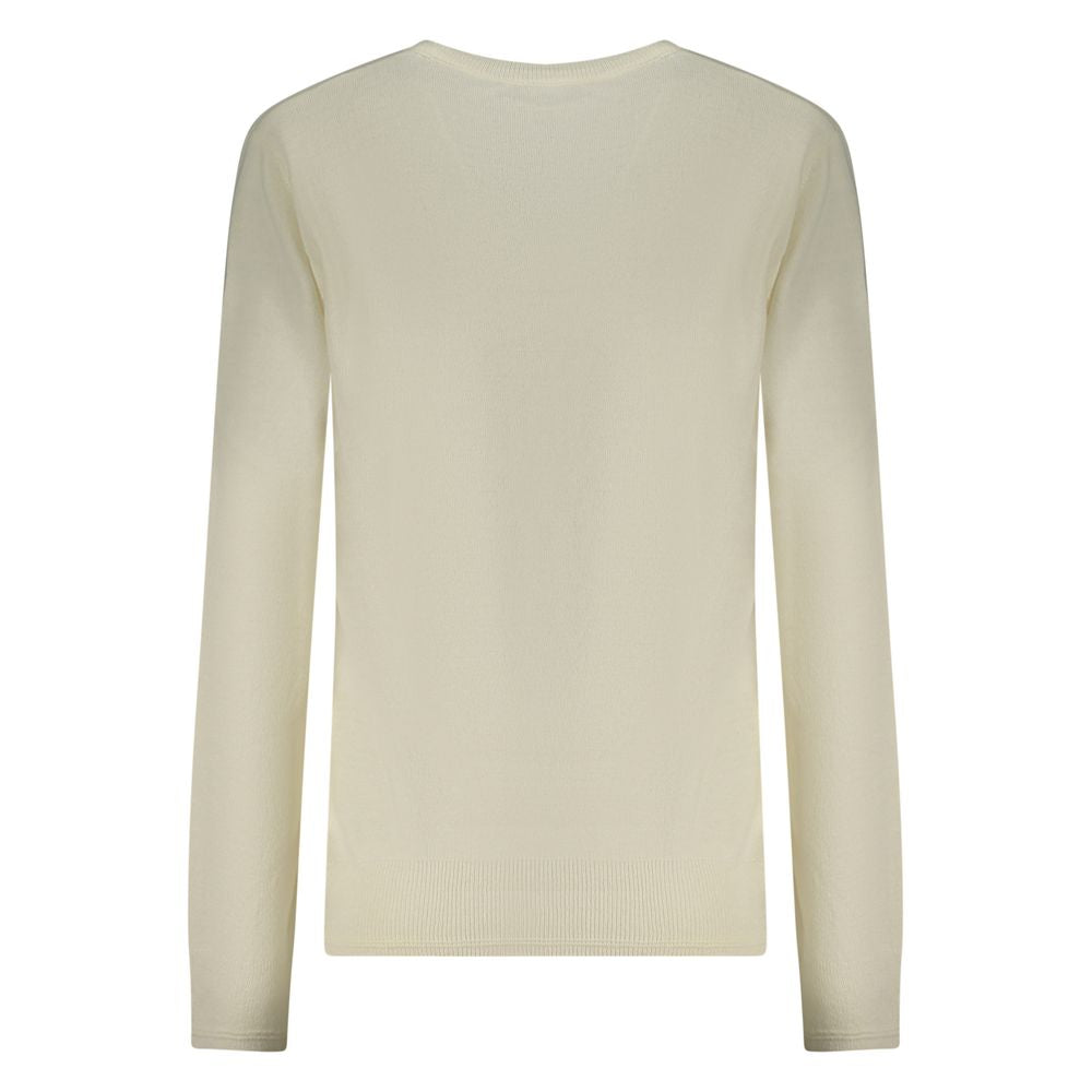 North Sails White Wool Sweater - Long-Sleeved Crew Neck