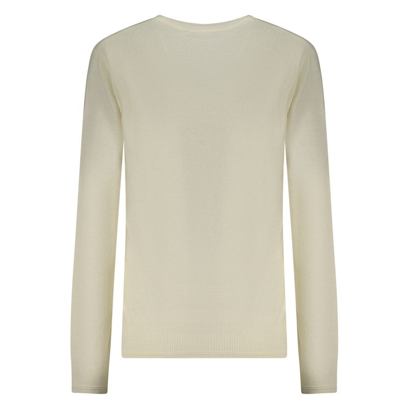 North Sails White Wool Sweater - Long-Sleeved Crew Neck