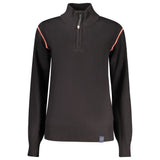 North Sails Black Polyester Sweater - Half Zip with Logo