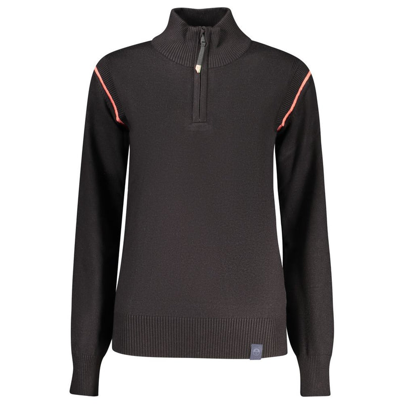 North Sails Black Polyester Sweater - Half Zip with Logo