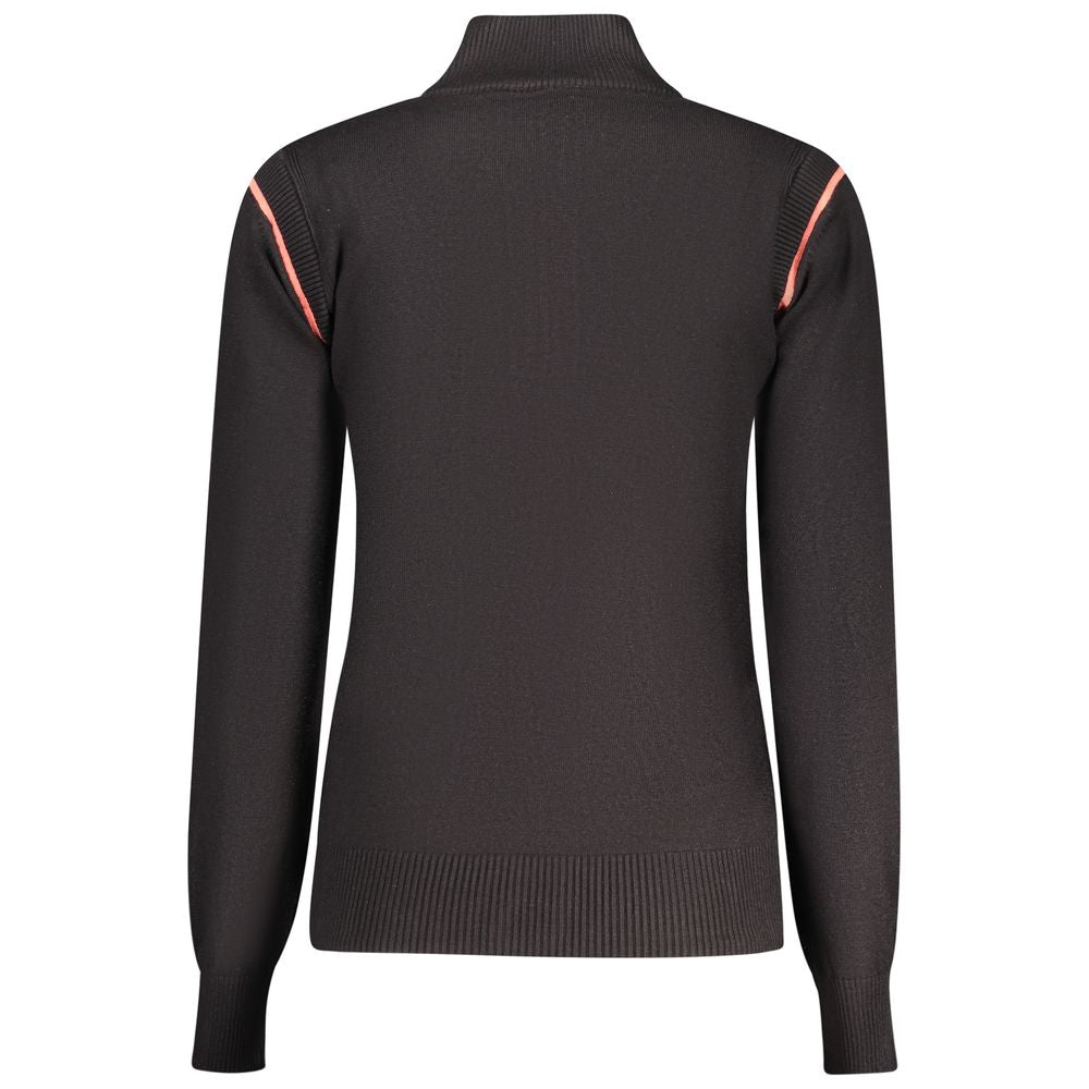 North Sails Black Polyester Sweater - Half Zip with Logo