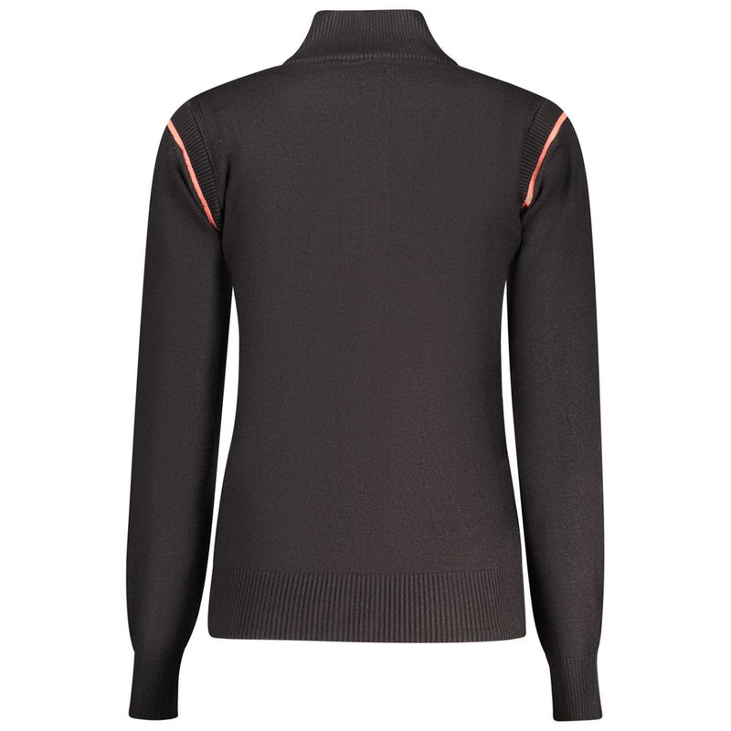 North Sails Black Polyester Sweater - Half Zip with Logo