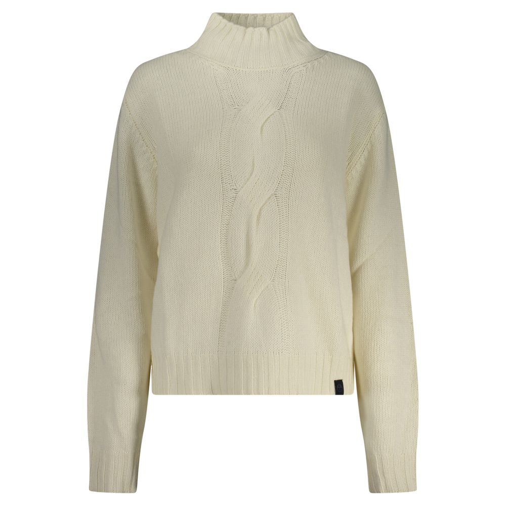 North Sails White Wool Sweater - Long Sleeved High Neck