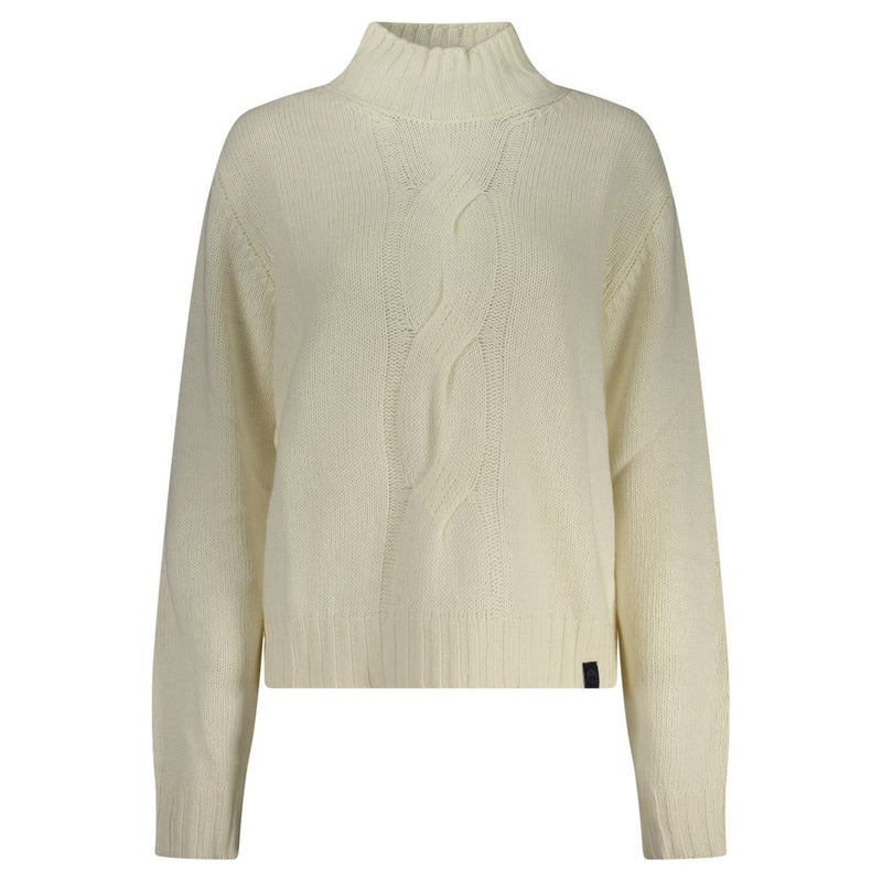 North Sails White Wool Sweater - Long Sleeved High Neck
