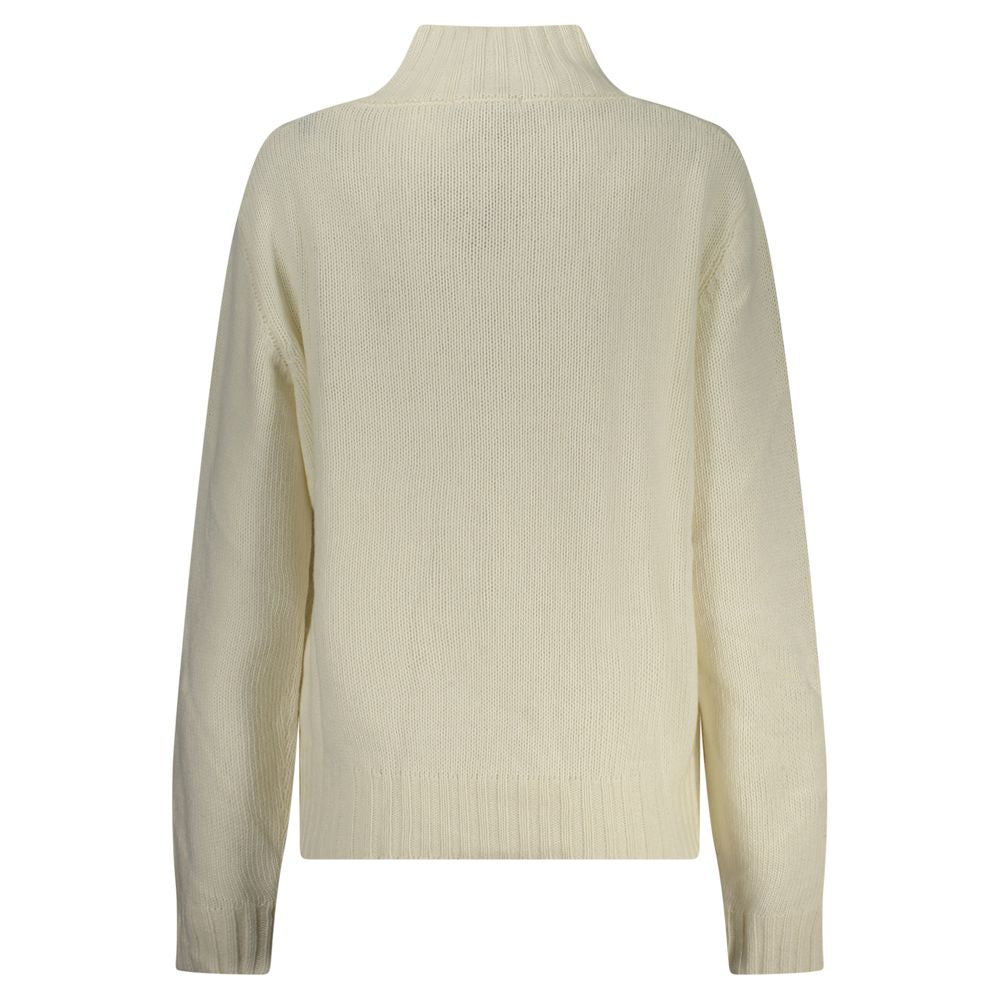 North Sails White Wool Sweater - Long Sleeved High Neck