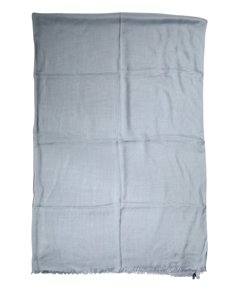 Dolce & Gabbana Light Blue Cashmere Knitted Shawl Scarf