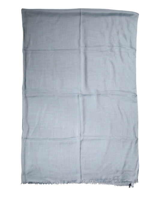 Dolce & Gabbana Light Blue Cashmere Knitted Shawl Scarf