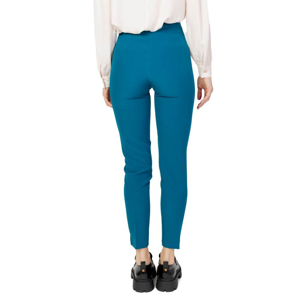 Hanny Deep Black Polyester Cigarette Trousers for Women