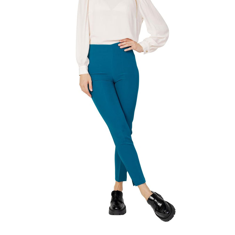 Hanny Deep Black Polyester Cigarette Trousers for Women