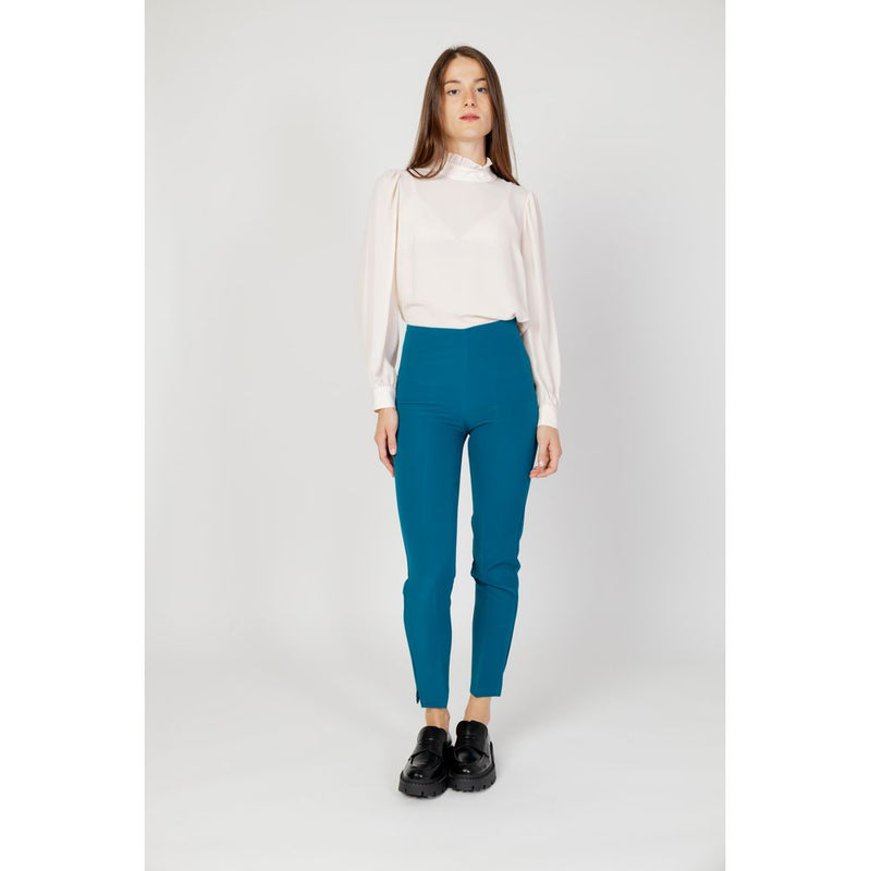 Hanny Deep Black Polyester Cigarette Trousers for Women