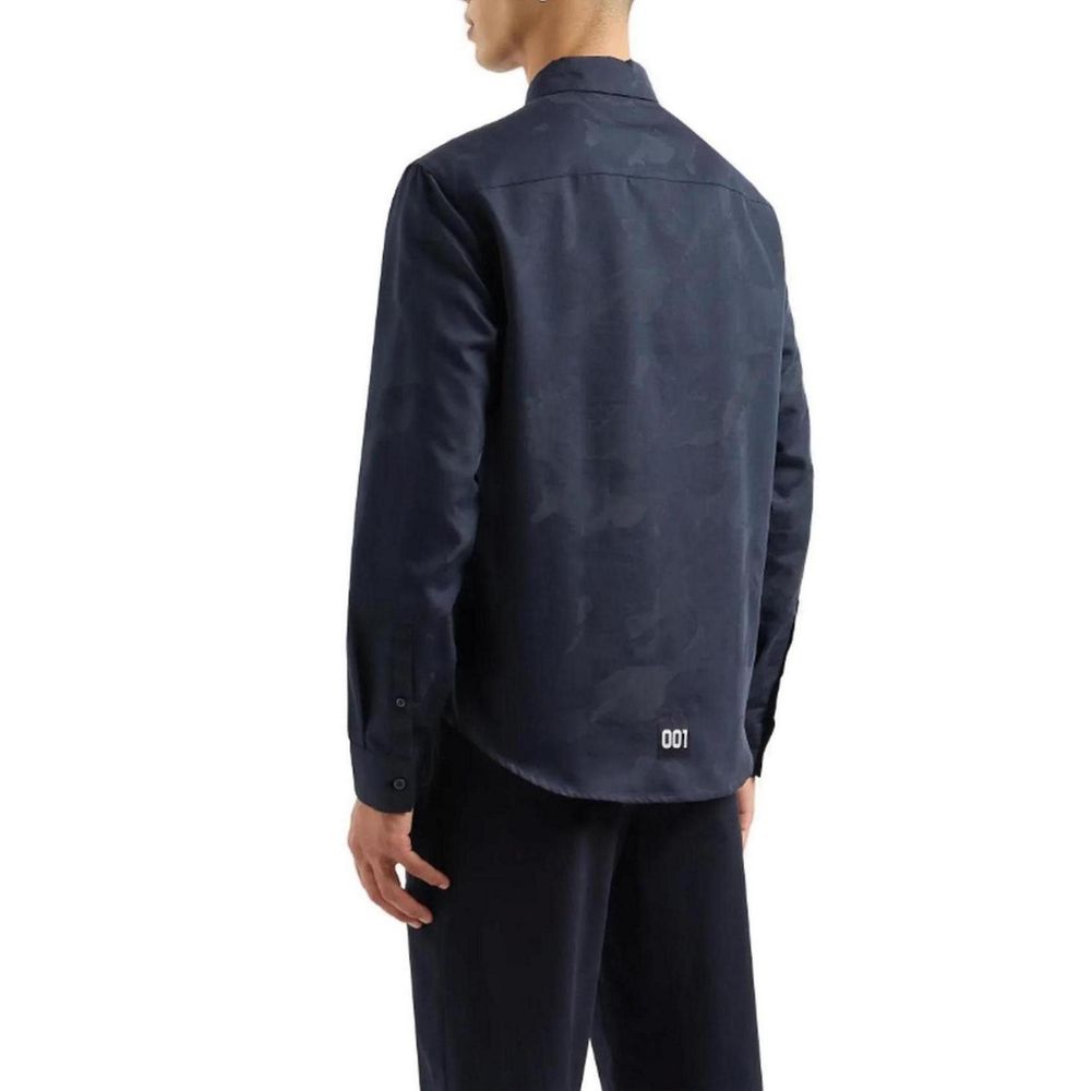 Chemise habillée en coton bleu Armani Exchange