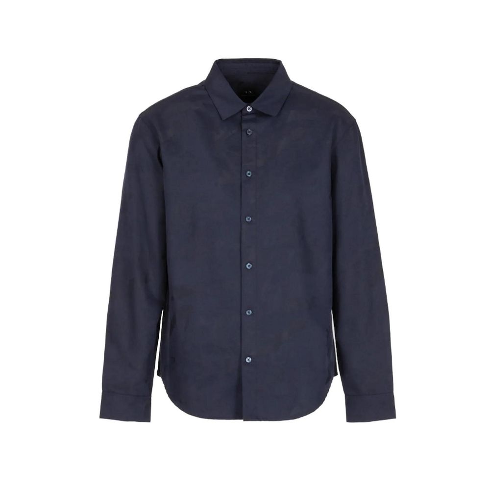 Chemise habillée en coton bleu Armani Exchange