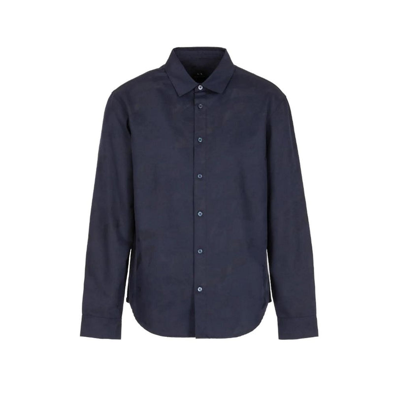 Armani Exchange Blue Cotton Dress Shirt