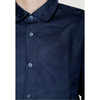 Chemise habillée en coton bleu Armani Exchange