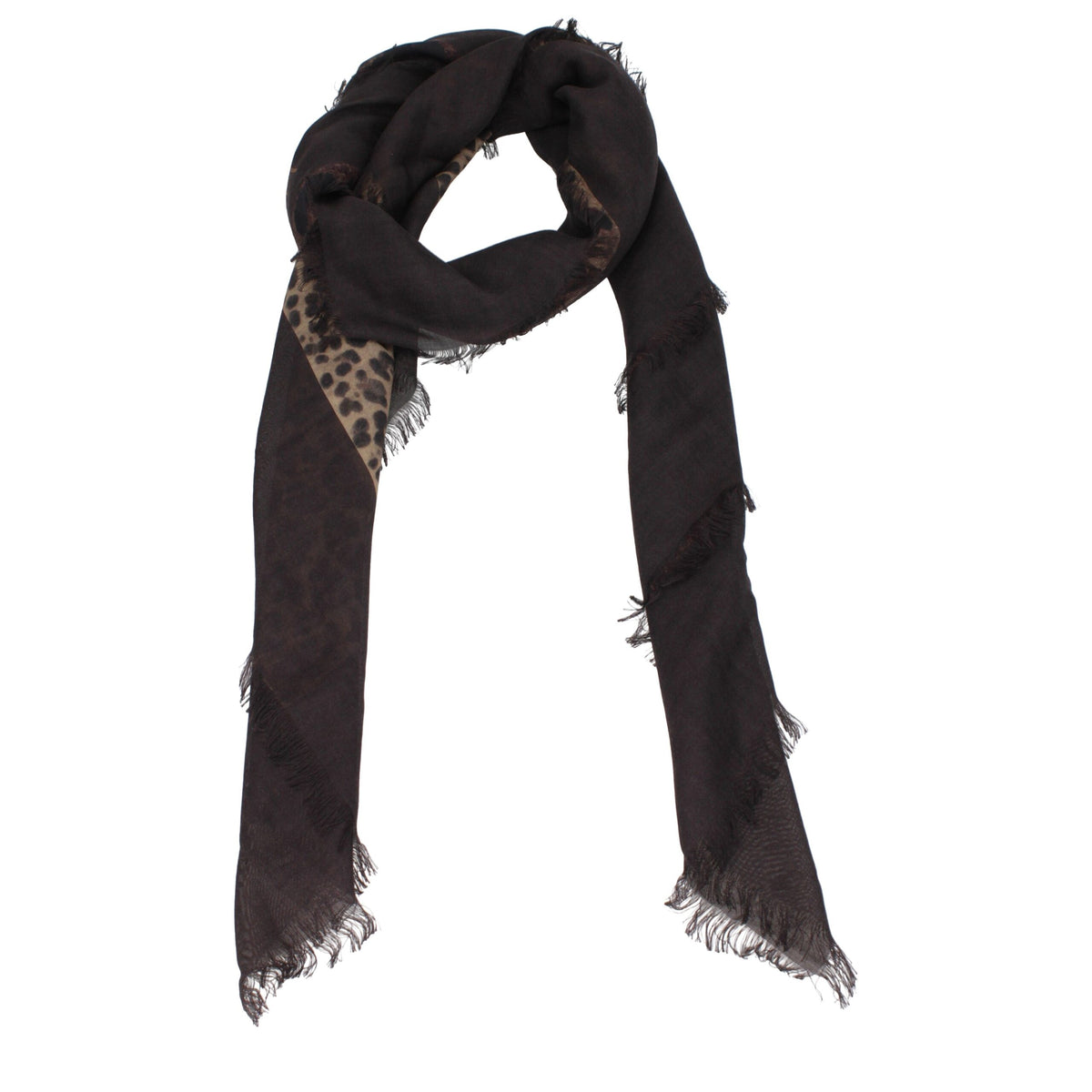 Foulard en Cachemire Marron Valentino Garavani avec Imprimé Léopard