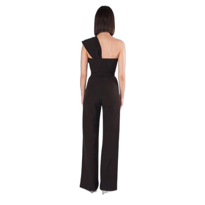 Silence Black Polyester Jumpsuit