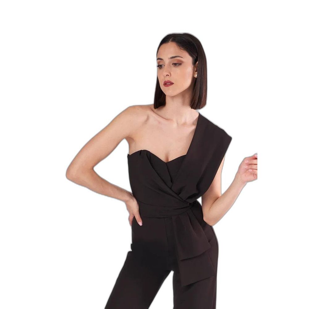 Silence Black Polyester Jumpsuit