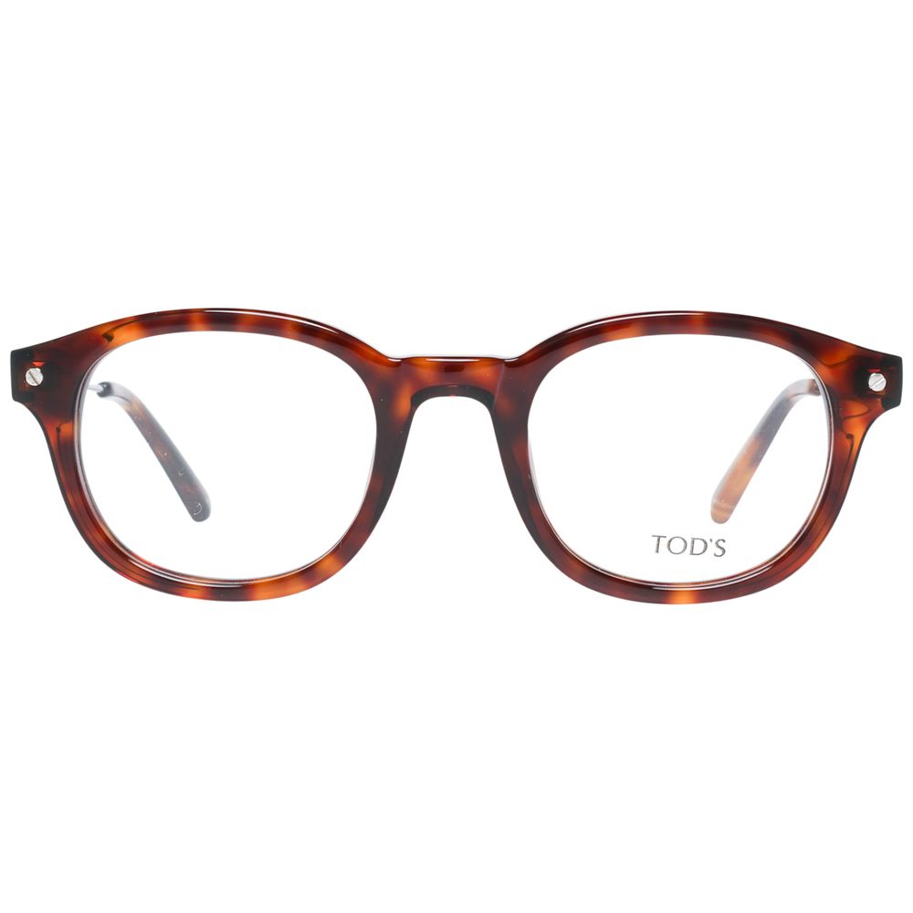 Tod's Brown Plastic Glasses (Frames) - Chic Unisex Round Design