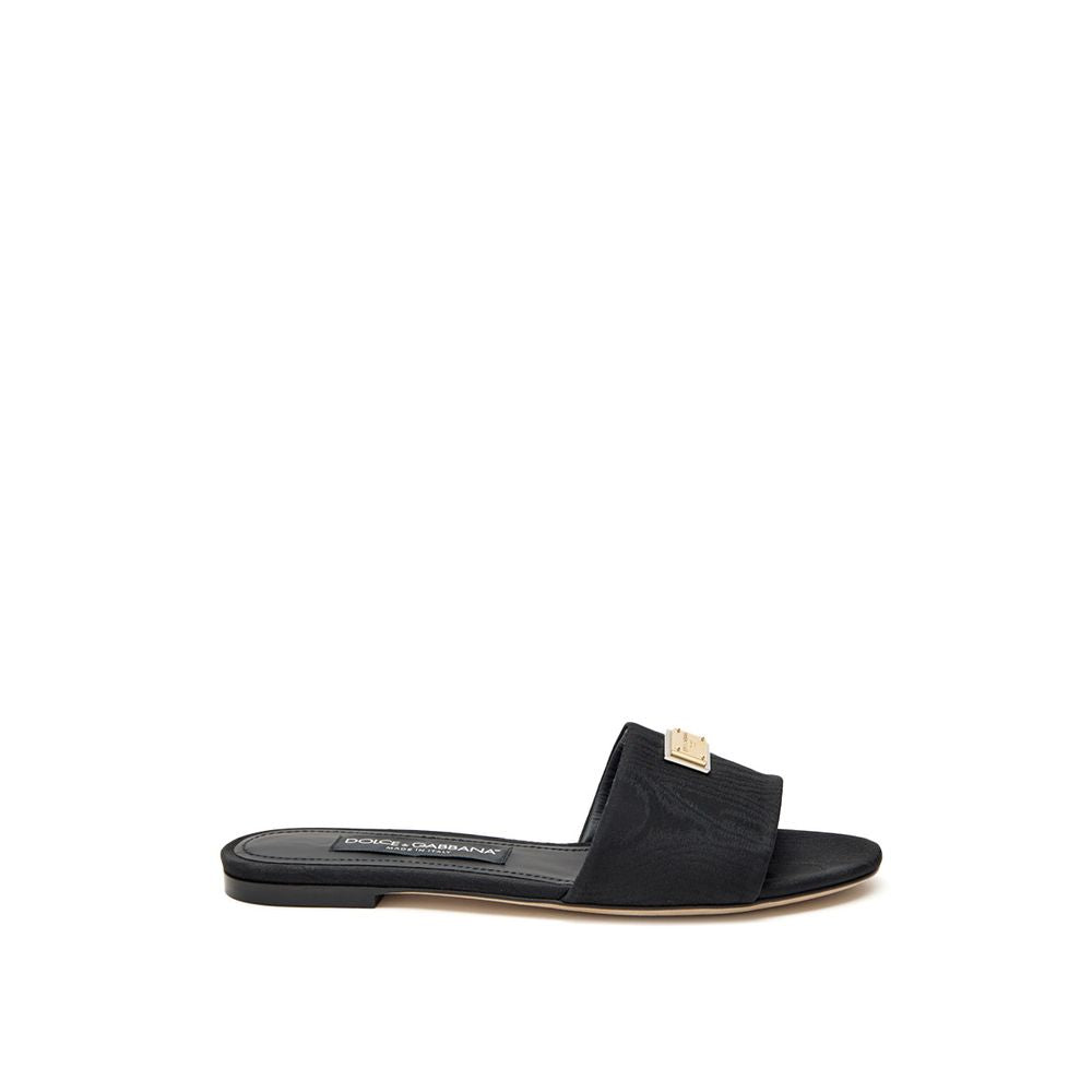 Dolce & Gabbana Black Polyester Slippers - Luxurious Comfort