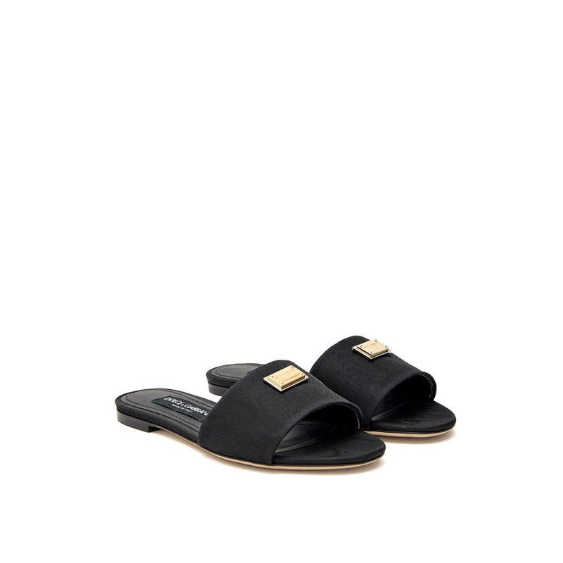 Dolce & Gabbana Black Polyester Slippers - Luxurious Comfort