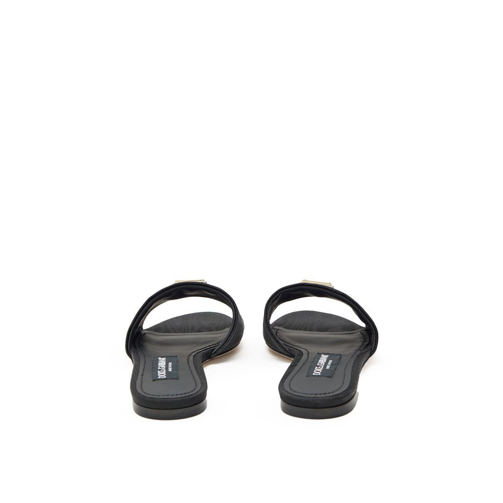 Dolce & Gabbana Black Polyester Slippers - Luxurious Comfort