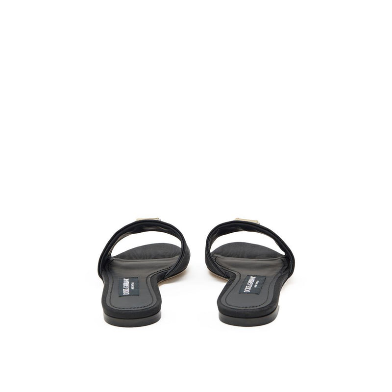 Dolce & Gabbana Black Polyester Slippers - Luxurious Comfort