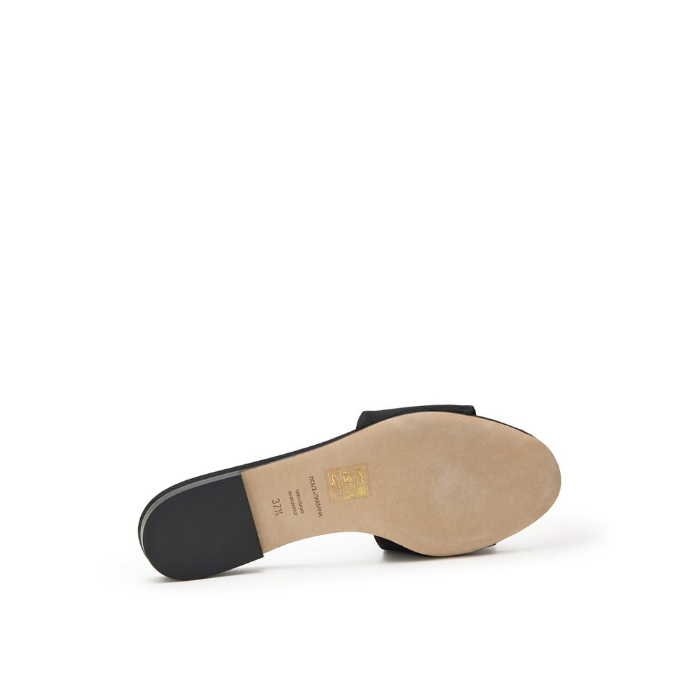 Dolce & Gabbana Black Polyester Slippers - Luxurious Comfort