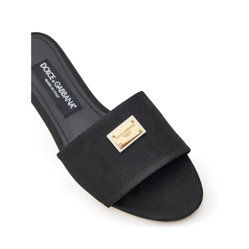 Dolce & Gabbana Black Polyester Slippers - Luxurious Comfort