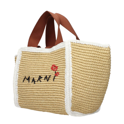 Sac à main Marni en raphia beige