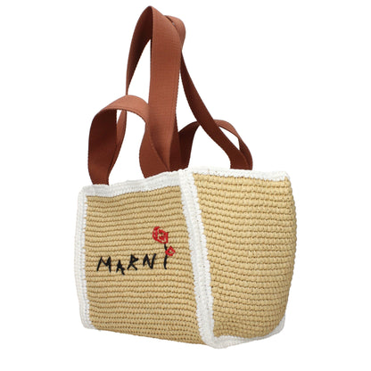 Sac à main Marni en raphia beige