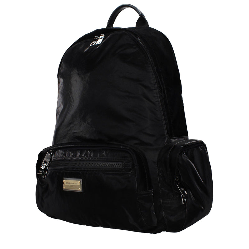 Dolce &amp; Gabbana Zwarte Nylon Rugzak