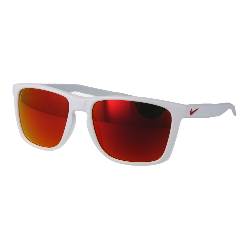 Nike White Stainless Steel Sunglasses with Mirrored Lenses