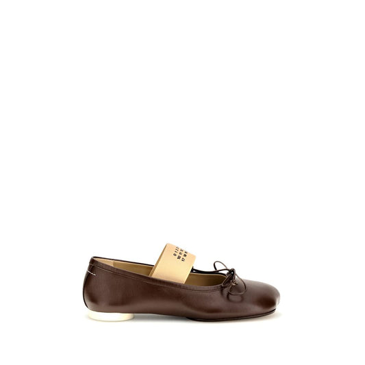 Ballerines Bos Taurus en cuir de veau marron MM6
