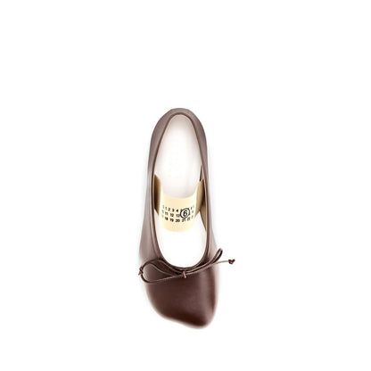 Ballerines Bos Taurus en cuir de veau marron MM6